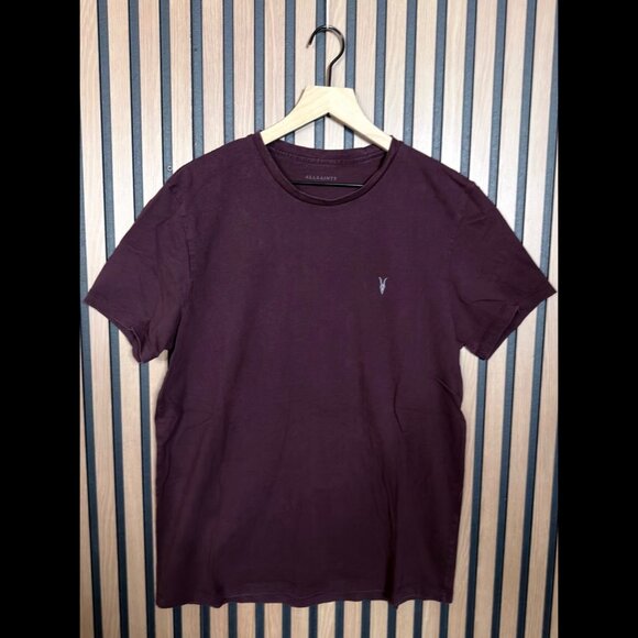 AllSaints Other - AllSaints T Shirt Large Mens Burgundy Tonic Crewneck Short Sleeve RamSkull Tee